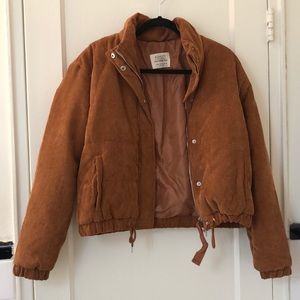 Brown Corduroy Puffer Jacket